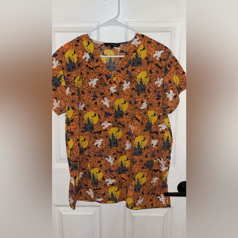 Halloween scrub top